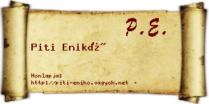 Piti Enikő névjegykártya
